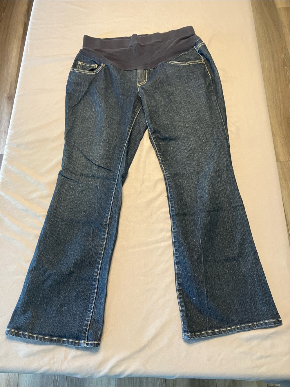 Oh Baby by Motherhood Dark Blue Maternity Flare Jeans with Stretch Waistband